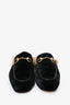 Gucci Velvet Navy Fur Princetown Slides Size 6.5