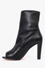 Stuart Weitzman Black Leather Peep Toe Booties Size 9.5