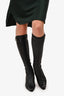 Pre-Loved Chanel™ Vintage Black Leather Heeled Knee High Boots Size 41 (As Is)