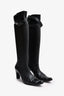 Pre-Loved Chanel™ Vintage Black Leather Heeled Knee High Boots Size 41 (As Is)