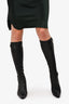 Pre-Loved Chanel™ Vintage Black Leather Heeled Knee High Boots Size 41 (As Is)