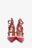 Valentino Red/Nude Leather Pointed Strappy Heels Size 36