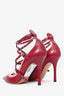 Valentino Red/Nude Leather Pointed Strappy Heels Size 36