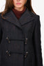 Carven Navy/Brown Wool Pea Coat Size 36