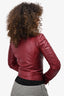 Balenciaga Maroon Leather Biker Jacket Size 36