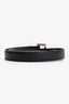 Saint Laurent Black Leather/Silver Cassandre Belt Size 75