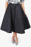 Christian Dior Black Macro Cannage Quilted Synthetic Midi Skirt