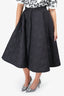 Christian Dior Black Macro Cannage Quilted Synthetic Midi Skirt