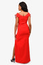 David Koma Red Crystal Butterfly Embellished Gown Size 8