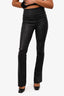 SPRWMN Black Leather Bootcut Flared Trousers Size M