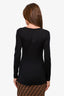 Balmain Black Wool/Silk Top with Gold Buttons Size 36