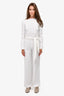 Galvan Escape White Long Sleeve Jumpsuit with Belt Size 4 US