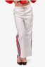 Gucci White Horsebit Patterned Side Stripe Detailed Pants Size S