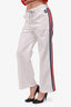 Gucci White Horsebit Patterned Side Stripe Detailed Pants Size S