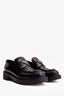 Prada Black Shiny Leather Plaque Loafers Size 40