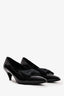 Saint Laurent Black Patent Bow Detail Kitten Heels Size 38