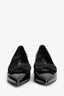 Saint Laurent Black Patent Bow Detail Kitten Heels Size 38