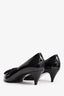 Saint Laurent Black Patent Bow Detail Kitten Heels Size 38