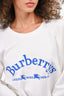 Burberry London White/Blue Embroidered Logo Sweater Size L