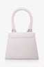 Jacquemus White Leather Mini Le Chiquito Top Handle with Strap