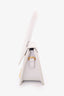 Jacquemus White Leather Mini Le Chiquito Top Handle with Strap