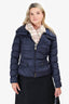 Burberry Navy Quilted Cinched Waist Puffer Jacket Size M