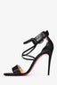 Christian Louboutin Black Metallic Strappy Heels Size 40