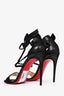 Christian Louboutin Black Metallic Strappy Heels Size 40