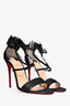 Christian Louboutin Black Metallic Strappy Heels Size 40