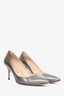 Manolo Blahnik Grey Patent Leather Pointed Heels Size 40