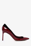 Manolo Blahnik Burgundy/Black Patent Leather Pointed Heels Size 40