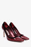 Manolo Blahnik Burgundy/Black Patent Leather Pointed Heels Size 40