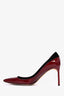 Manolo Blahnik Burgundy/Black Patent Leather Pointed Heels Size 40