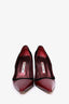 Manolo Blahnik Burgundy/Black Patent Leather Pointed Heels Size 40