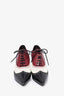 Gucci Burgundy/Black Lace Up Pointed Brogue Heels Size 40 (As Is)