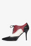 Gucci Burgundy/Black Lace Up Pointed Brogue Heels Size 40 (As Is)