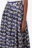 MSGM Blue/White Plaid Printed Midi Skirt Size 40