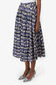 MSGM Blue/White Plaid Printed Midi Skirt Size 40