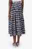 MSGM Blue/White Plaid Printed Midi Skirt Size 40