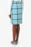 MSGM Blue/White Houndstooth Tweed Skirt Size 40