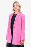 Oscar de la Renta S18 Pink Wool Oversized Blazer Size 4