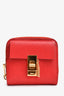 Chloe Red Leather Drew Compact Wallet