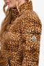 Moncler Brown Leopard Printed Bady Giubbotto Jacket Size 0