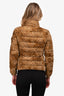 Moncler Brown Leopard Printed Bady Giubbotto Jacket Size 0