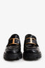 Tod's Black Brushed Leather Logo Plaque Platform Loafers Size 37.5