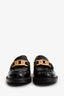 Tod's Black Brushed Leather Chain Plaque Kate Loafers Size 38