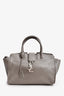 Saint Laurent Grey Leather Y Cabas Small Top Handle With Strap (As Is)