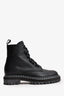 Proenza Schouler Black Leather Lace-Up Combat Boots Size 40