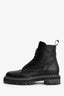 Proenza Schouler Black Leather Lace-Up Combat Boots Size 40