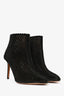 Alaïa Black Suede Lasercut Ankle Booties Size 39